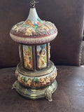 Vintage Italian Capodimonte-Style Porcelain Music Box with Cherub Figures