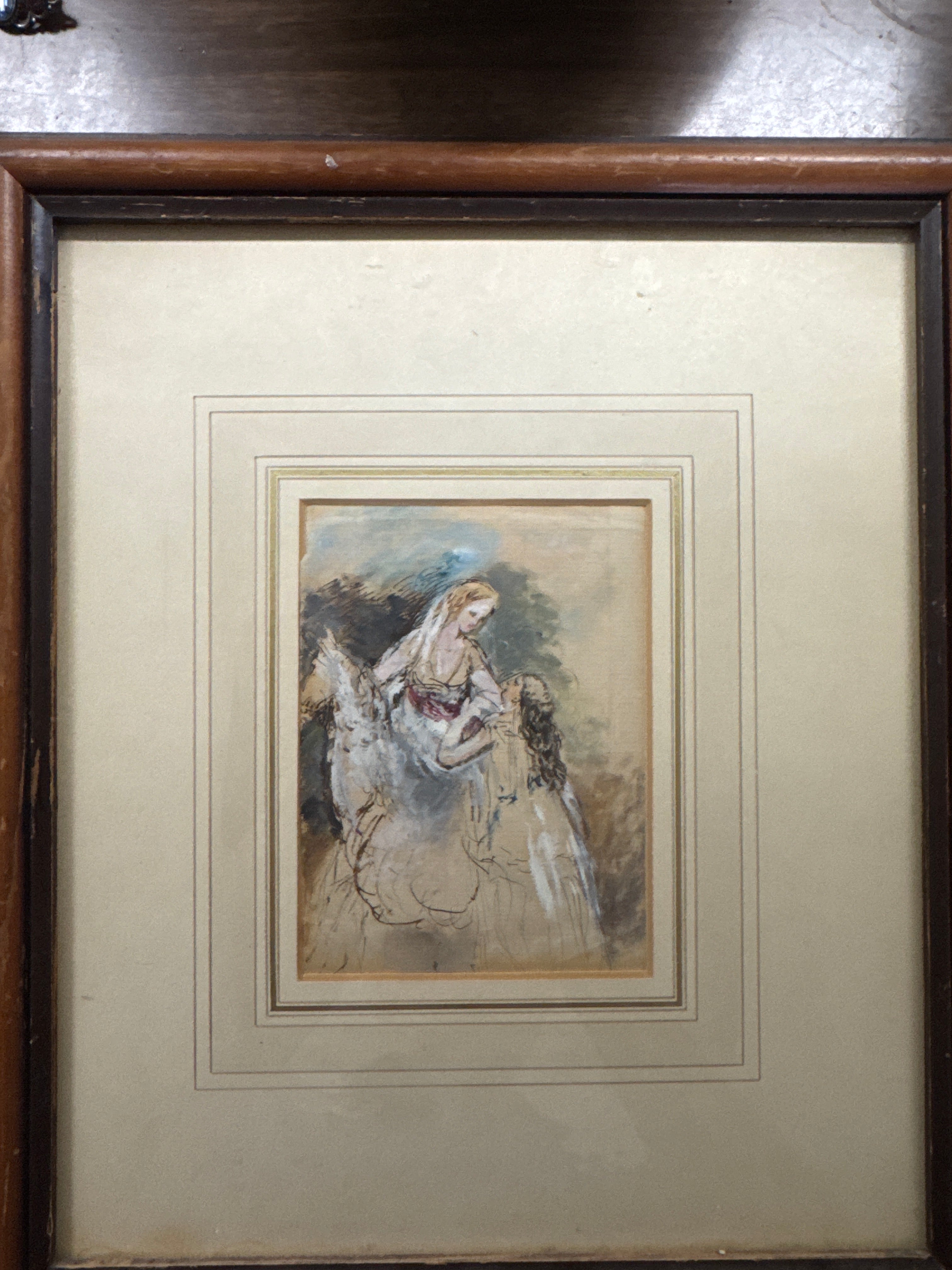 Attributed to Sir William Charles Ross (1794–1860) – Victorian Watercolor & Ink Figure Study
